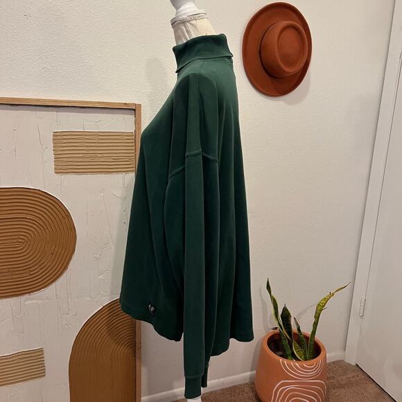 Abercrombie & Fitch 90s 100% Cotton Green Oversized Pullover Turtleneck Shirt - Picture 6 of 12